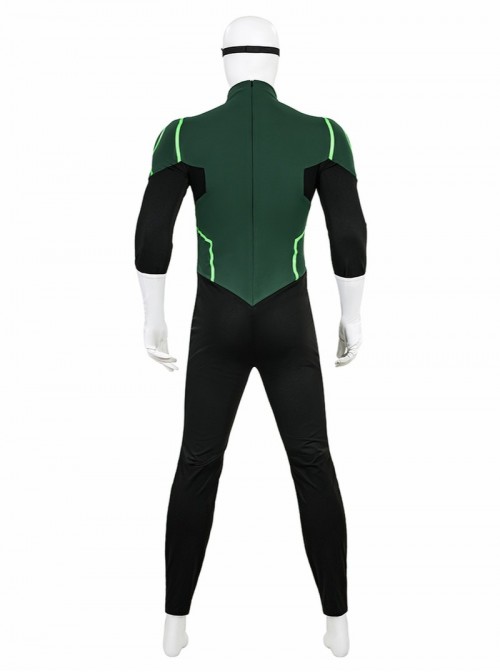 Anime Green Lantern Bodysuit Halloween Cosplay Battle Suit Costume Set Without Shoes