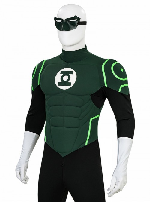 Anime Green Lantern Bodysuit Halloween Cosplay Battle Suit Costume Set Without Shoes