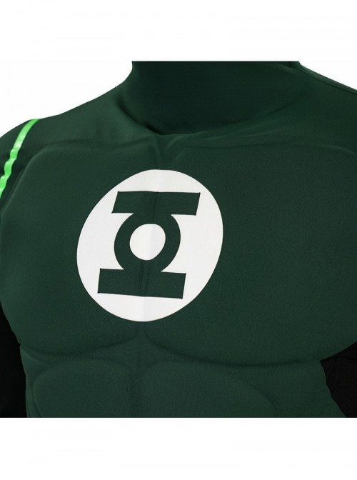 Anime Green Lantern Bodysuit Halloween Cosplay Battle Suit Costume Set Without Shoes