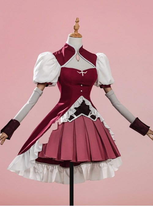 Anime Puella Magi Madoka Magica Walpurgisnacht Rising Halloween Cosplay Sakura Kyoko Costume Set