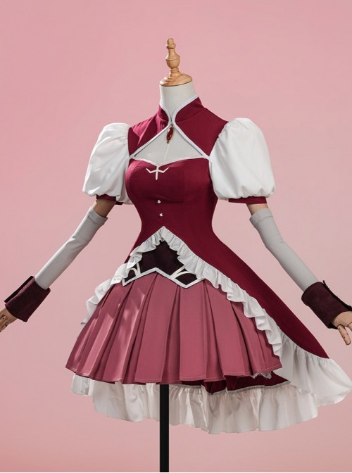 Anime Puella Magi Madoka Magica Walpurgisnacht Rising Halloween Cosplay Sakura Kyoko Costume Set