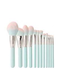 Dreamy Blue And Pink 12 Makeup Brushes Set