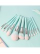 Dreamy Blue And Pink 12 Makeup Brushes Set