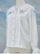 Girlish Heart Series Printing Doll Collar Sweet Lolita White Long Sleeve Bowknot Shirt