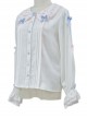 Girlish Heart Series Printing Doll Collar Sweet Lolita White Long Sleeve Bowknot Shirt