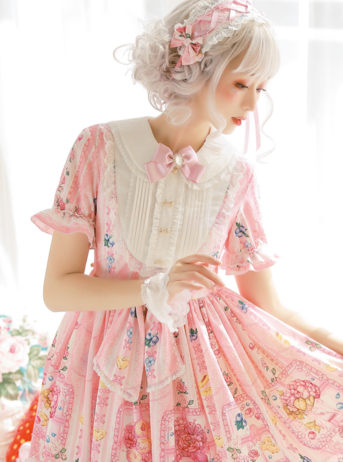 Blueberry Berry Series OP Printing Sweet Lolita Short Sleeve Dress