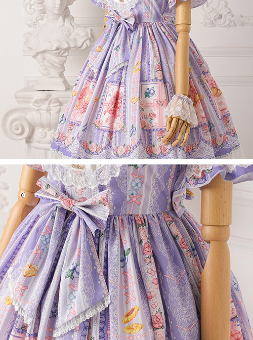 Blueberry Berry Series OP Printing Sweet Lolita Short Sleeve Dress