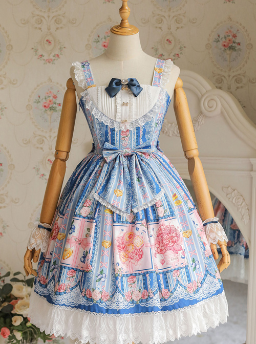 Blueberry Berry Series JSK Little High Waist Sweet Lolita Sling Dress