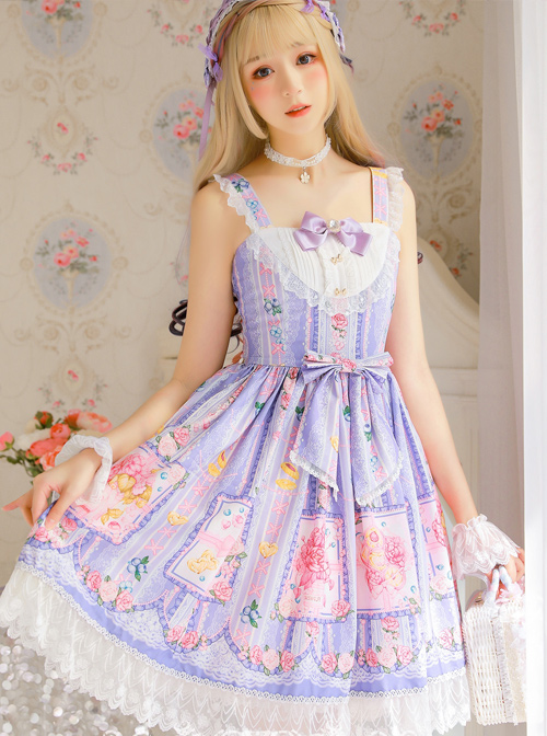 Blueberry Berry Series JSK Little High Waist Sweet Lolita Sling Dress