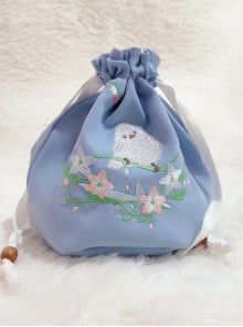 HanFu Pouch Chinese Style Retro Cute Bird Embroidery Handbag