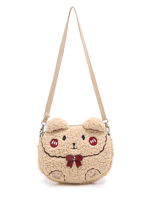 Cute Glutinous Rice Bear Plush Mobile Phone Small Bag Sweet Lolita Shoulder Bag