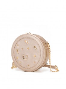 Classic Lolita Starry Sky Rivet Decoration Chain Shoulder Small Round Bag