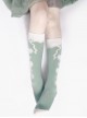 Cute Heart Pattern Sweet Lolita Green Spring Socks