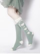 Cute Heart Pattern Sweet Lolita Green Spring Socks