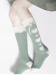 Cute Heart Pattern Sweet Lolita Green Spring Socks