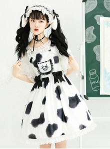 Cow Puffs Series JSK Printing Sweet Lolita Sling Dress