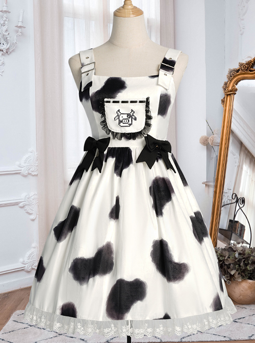 Cow Puffs Series JSK Printing Sweet Lolita Sling Dress