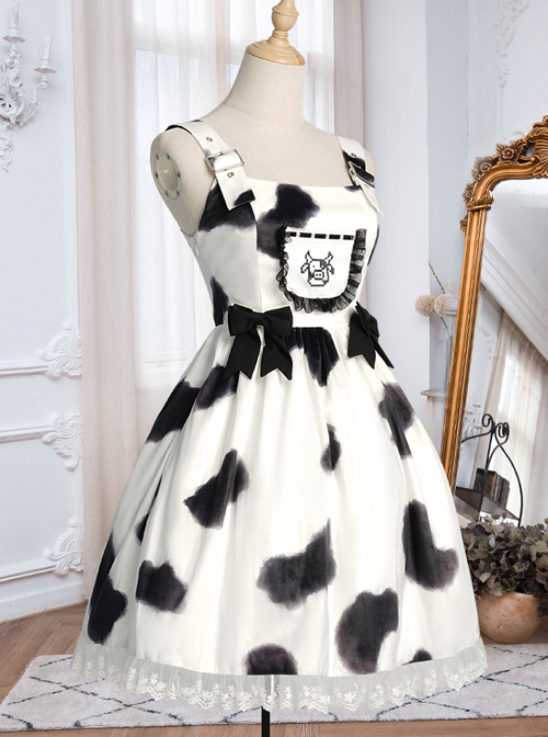 Cow Puffs Series JSK Printing Sweet Lolita Sling Dress