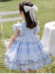 Light Blue Cotton Ruffle Children Sweet Lolita Sleeveless Dress