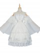 Thames God Series JSK White Chiffon Classic Lolita Elegant Tea Party Sling Dress