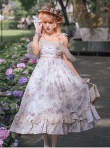 Everlasting Love Series JSK Elegant Printing Classic Lolita Sling Dress