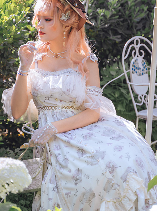 Everlasting Love Series JSK Elegant Printing Classic Lolita Sling Dress