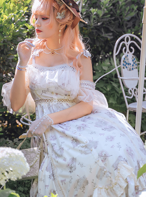 Everlasting Love Series JSK Elegant Printing Classic Lolita Sling Dress