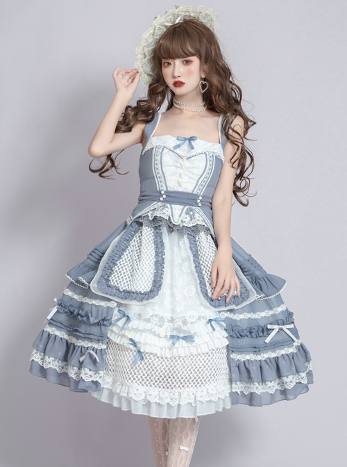 Hidden Mist Epiphyllum Aroma Series JSK Pastoral Style Classic Lolita Sling Dress