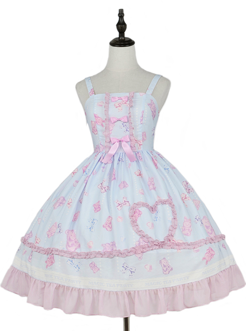 Jelly Bear Series JSK Printing Sweet Lolita Sling Dress