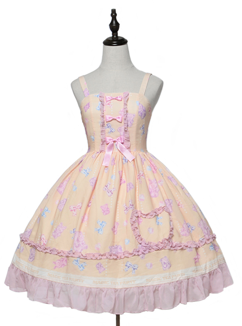 Jelly Bear Series JSK Printing Sweet Lolita Sling Dress