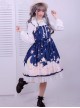 Star Moon Rabbit Series JSK Cute Printing Chiffon Sweet Lolita Sling Dress