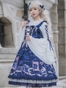 Blue Enchantress Series JSK Gorgeous Classic Lolita Sling Dress