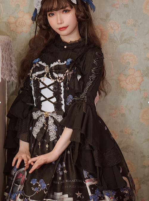 Blue Enchantress Series JSK Gorgeous Classic Lolita Sling Dress