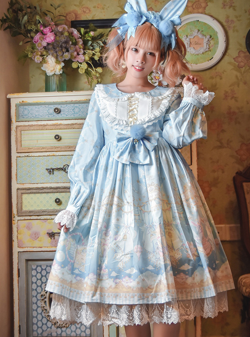 Ballet Rabbit Series OP Doll Collar Sweet Lolita Long Sleeve Dress