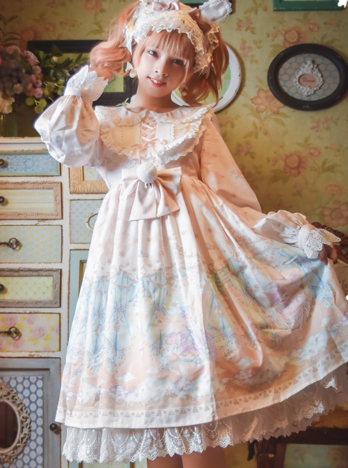 Ballet Rabbit Series OP Doll Collar Sweet Lolita Long Sleeve Dress