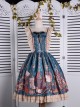 Travelers Series JSK Printing Retro Classic Lolita Ruffle Sling Dress