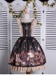 Travelers Series JSK Printing Retro Classic Lolita Ruffle Sling Dress