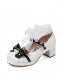 Thick Heel Cute Bowknot Sweet Lolita High Heel Shoes