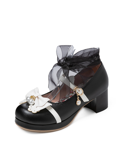 Thick Heel Cute Bowknot Sweet Lolita High Heel Shoes