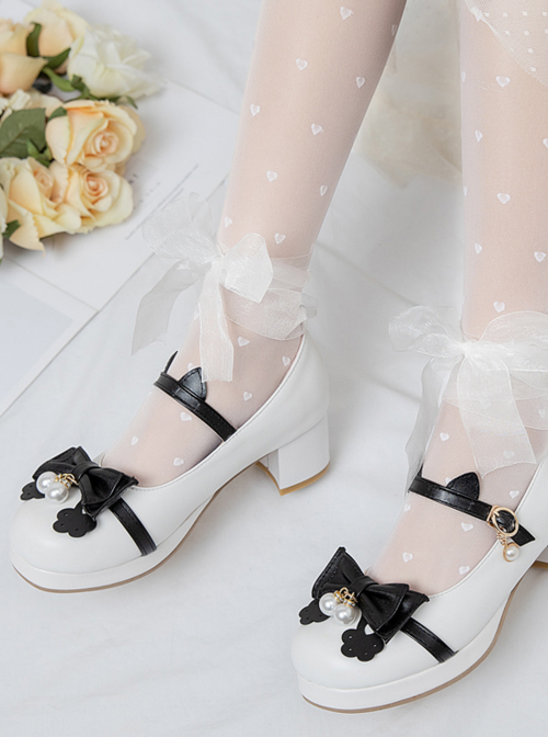 Thick Heel Cute Bowknot Sweet Lolita High Heel Shoes