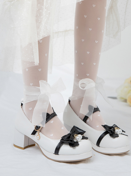 Thick Heel Cute Bowknot Sweet Lolita High Heel Shoes