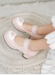 Cute Heart Pattern Thick Heel Sweet Lolita Velcro High Heel Shoes