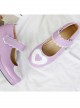 Cute Heart Pattern Thick Heel Sweet Lolita Velcro High Heel Shoes