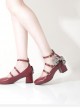 Retro Mary Jane Bowknot Thick Heel Classic Lolita Middle Heel Shoes