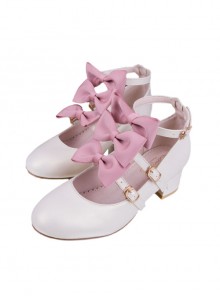 Elegant Bowknots Thick Heel Retro Classic Lolita Middle Heel Shoes