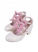 Elegant Bowknots Thick Heel Retro Classic Lolita Middle Heel Shoes