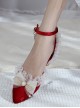 Wedding Dress Tea Party Elegant Velour Classic Lolita Pointed-toe High Heel Shoes
