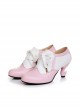 Table Leg Shaped Heel Silk Ribbon Retro Classic Lolita High Heel Shoes