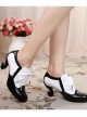 Table Leg Shaped Heel Silk Ribbon Retro Classic Lolita High Heel Shoes