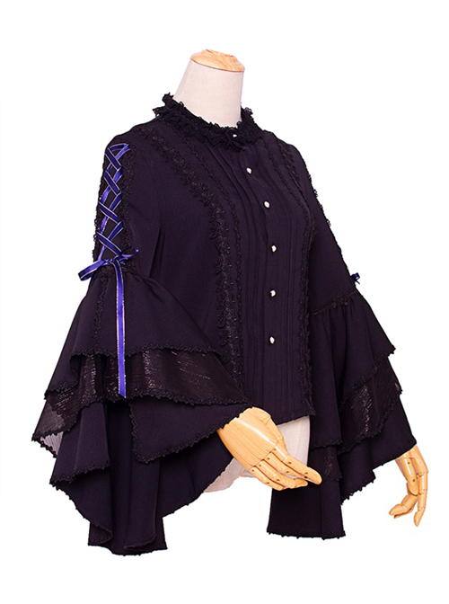 Little Rose Series Elegant Gorgeous Stand Collar Classic Lolita Long Sleeve Shirt